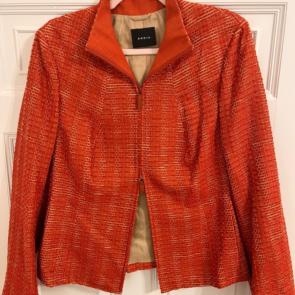 Akris Orange Corduroy Blazer for Fall
